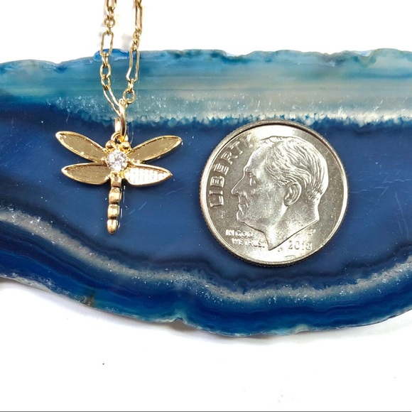 Dragonfly Necklace, Butterfly, Minimalist, Garden - Picture 4 of 10